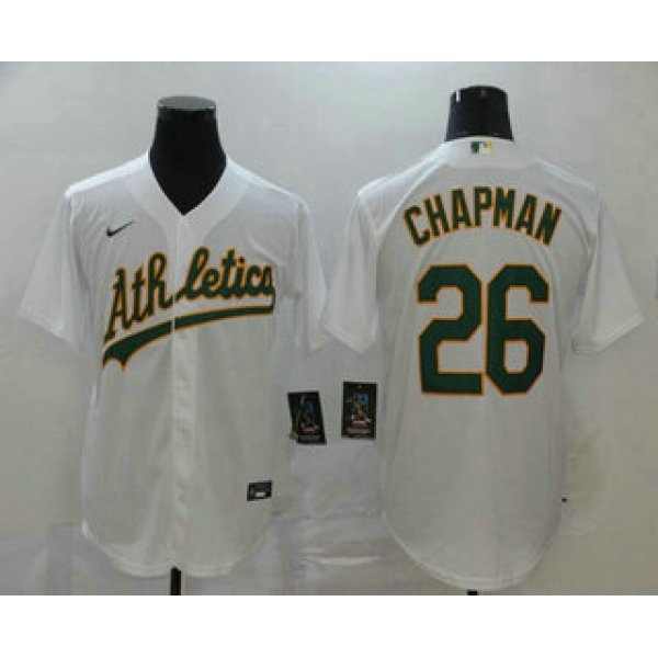 Men's Oakland Athletics #26 Matt Chapman White Stitched MLB Cool Base Nike Jersey