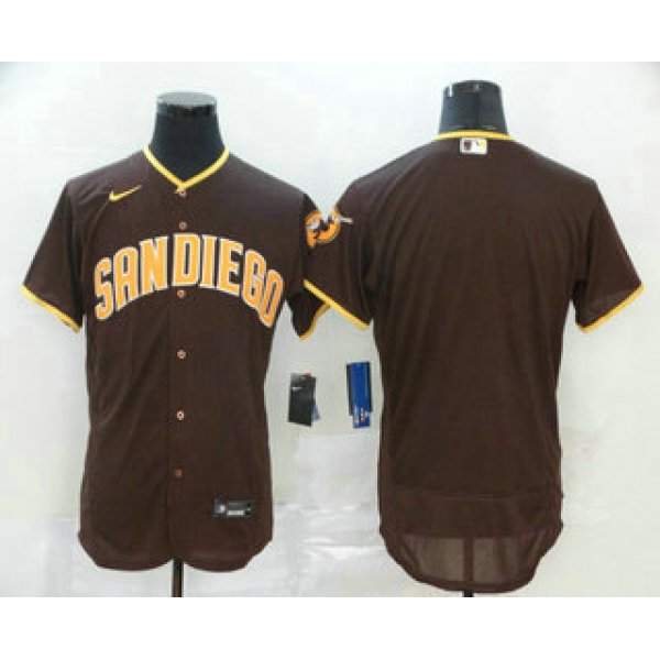 Men's San Diego Padres Blank Brown Stitched MLB Flex Base Nike Jersey