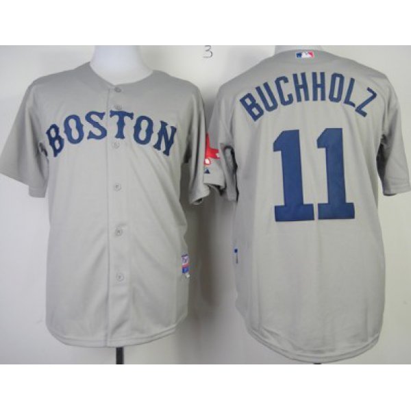 Boston Red Sox #11 Clay Buchholz Gray Jersey