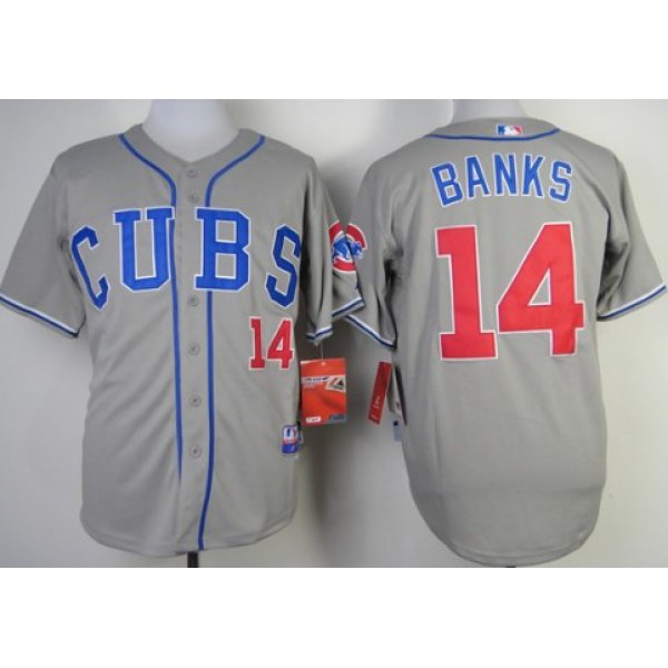 Chicago Cubs #14 Ernie Banks 2014 Gray Jersey