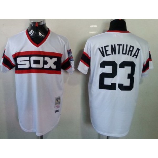 Chicago White Sox #23 Robin Ventura 1983 White Pullover Throwback Jersey