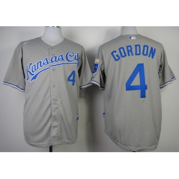 Kansas City Royals #4 Alex Gordon Gray Jersey