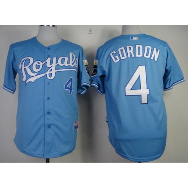 Kansas City Royals #4 Alex Gordon Light Blue Jersey