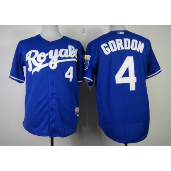 Kansas City Royals #4 Alex Gordon Navy Blue Jersey