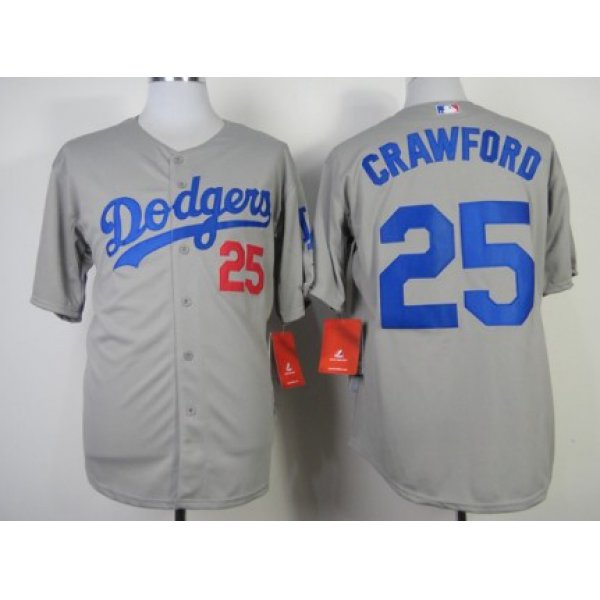 Los Angeles Dodgers #25 Carl Crawford 2014 Gray Jersey