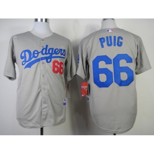 Los Angeles Dodgers #66 Yasiel Puig 2014 Gray Jersey