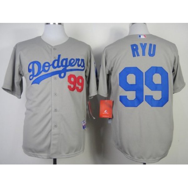 Los Angeles Dodgers #99 Hyun-Jin Ryu 2014 Gray Jersey