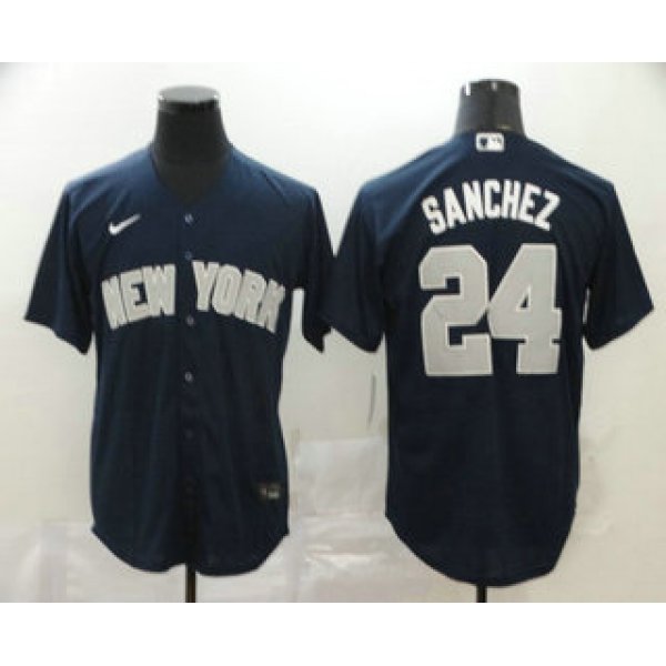 Men's New York Yankees #24 Gary Sanchez Navy Blue Stitched MLB Cool Base Nike Jersey