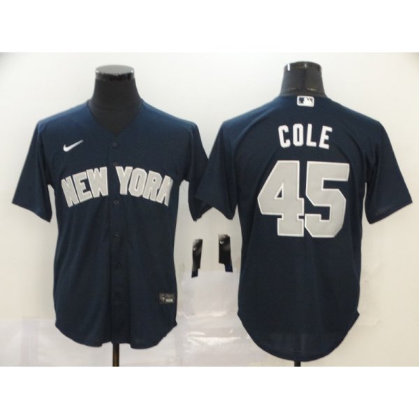 Men's New York Yankees #45 Gerrit Cole Navy Blue Stitched MLB Cool Base Nike Jersey