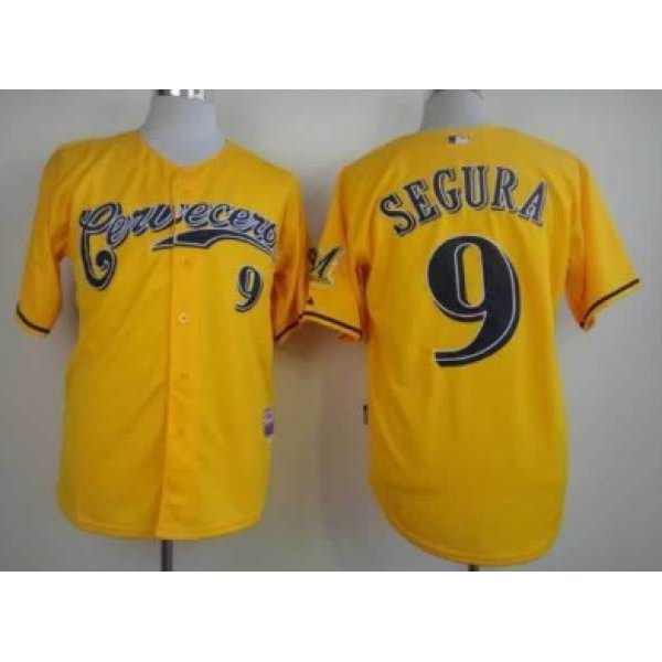 Milwaukee Brewers #9 Jean Segura Yellow Jersey