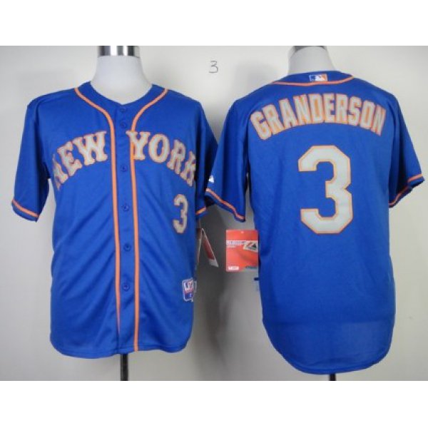 New York Mets #3 Curtis Granderson Blue With Gray Jersey