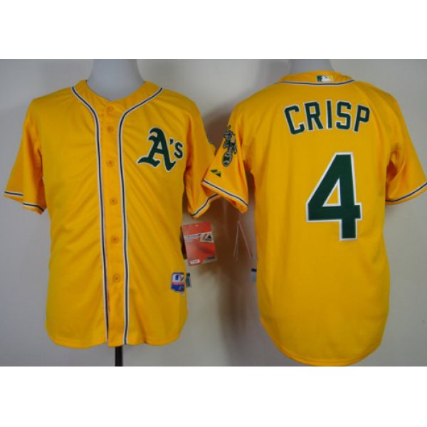 Oakland Athletics #4 Coco Crisp Yellow Jersey