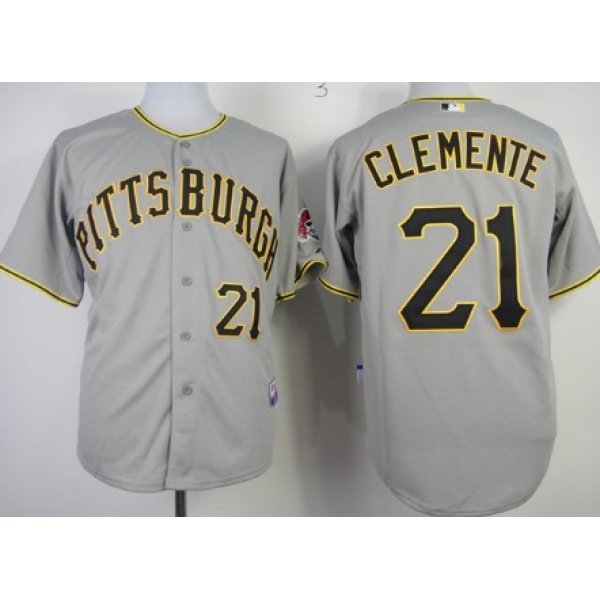 Pittsburgh Pirates #21 Roberto Clemente Gray Cool Base Jersey