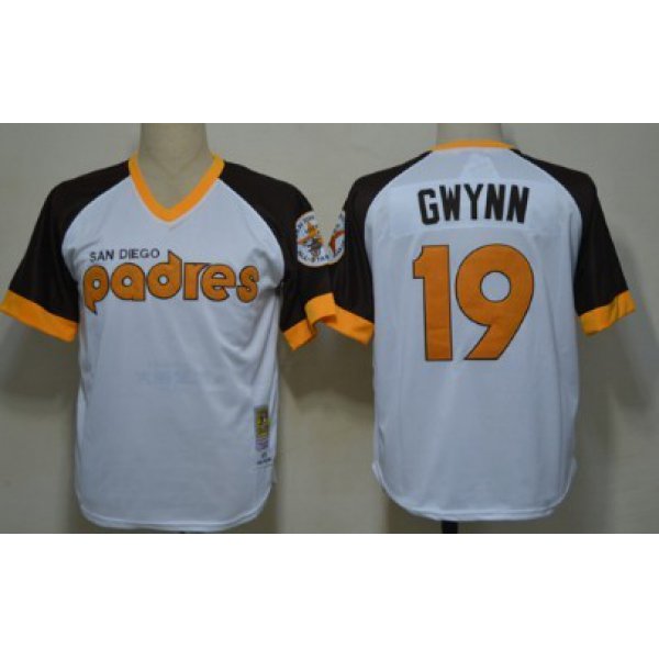 San Diego Padres #19 Tony Gwynn 1978 White Throwback Jersey