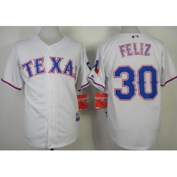 Texas Rangers #30 Neftali Feliz 2014 White Jersey