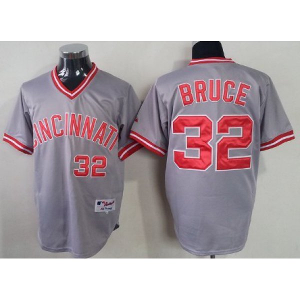 Cincinnati Reds #32 Jay Bruce Gray Pullover Jersey