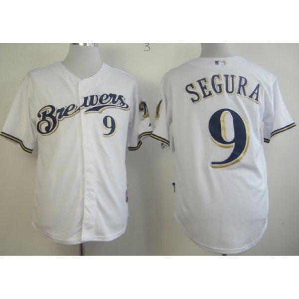 Milwaukee Brewers #9 Jean Segura White Jersey