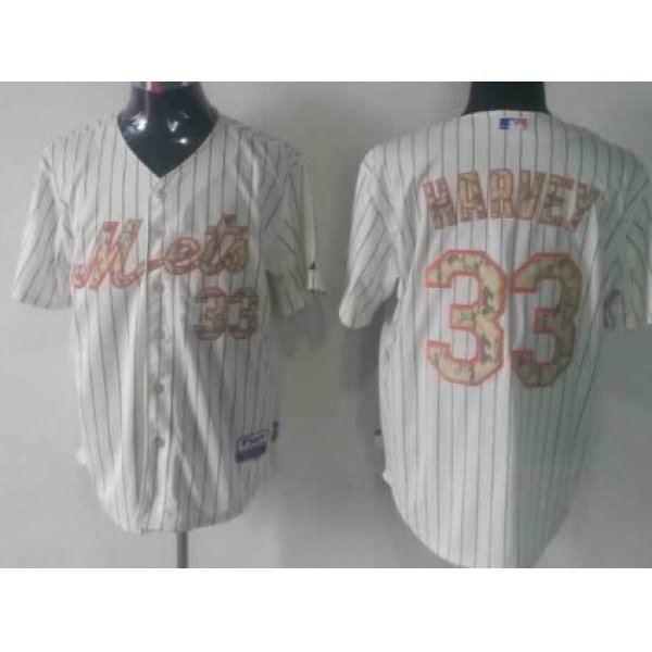 New York Mets #33 Matt Harvey Cream With Camo Jersey