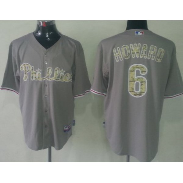 Philadelphia Phillies #6 Ryan Howard Gray With Camo Jersey