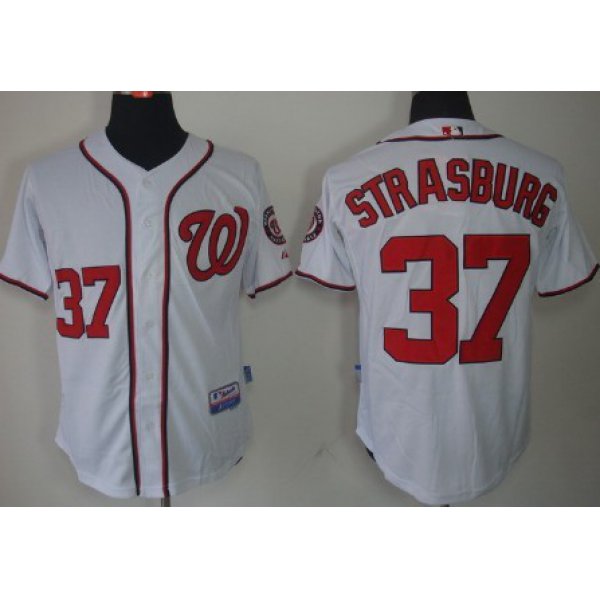 Washington Nationals #37 Stephen Strasburg White Jersey