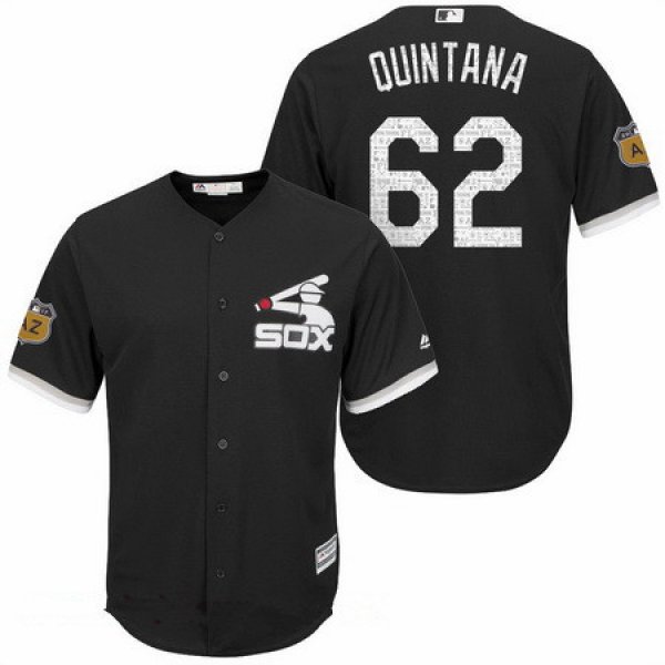 Men's Chicago White Sox #62 Jose Quintana Black 2017 Spring Training Stitched MLB Majestic Cool Base Jersey