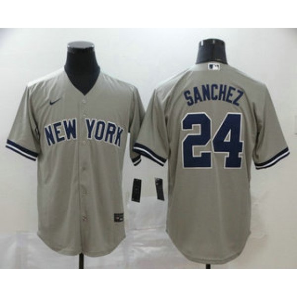 Men's New York Yankees #24 Gary Sanchez Gray Stitched MLB Cool Base Nike Jersey