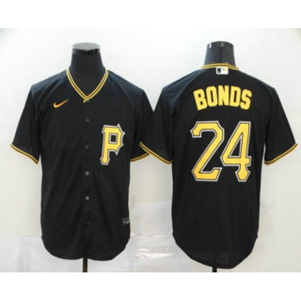 Men's Pittsburgh Pirates #24 Barry Bonds Black Stitched MLB Cool Base Nike Jersey