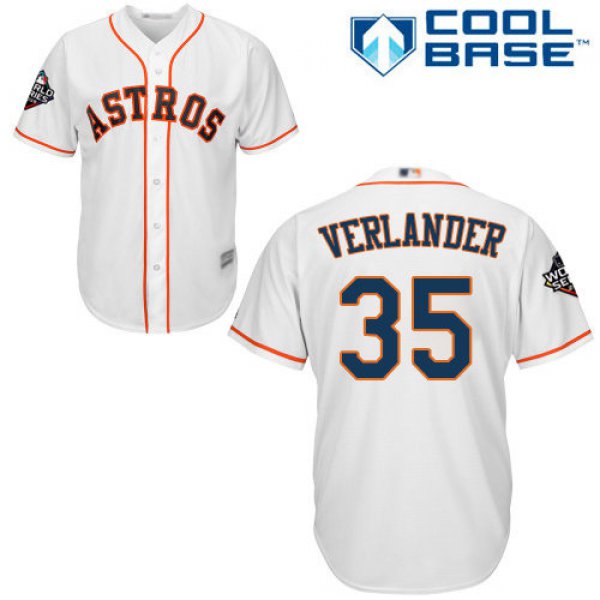 Astros #35 Justin Verlander White New Cool Base 2019 World Series Bound Stitched Baseball Jersey