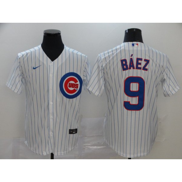 Men's Chicago Cubs #9 Javier Baez White Stitched MLB Cool Base Nike Jersey