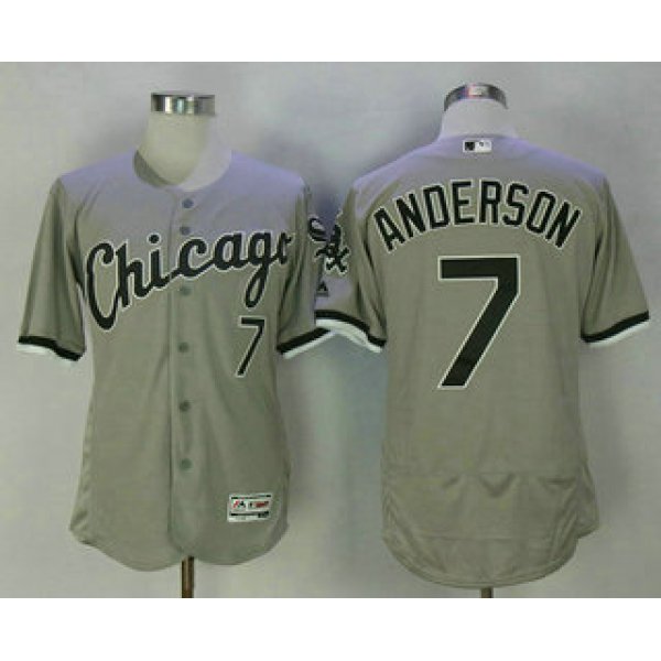 Men's Chicago White Sox #7 Tim Anderson Gray Road Stitched MLB Flex Base Jersey