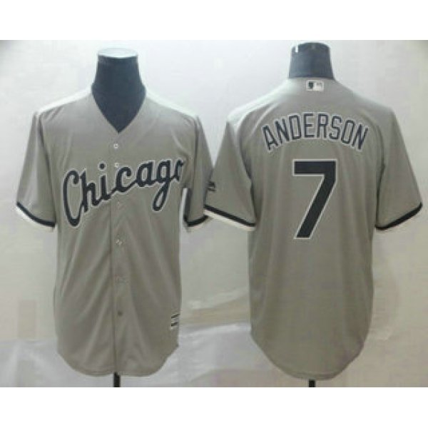 Men's Chicago White Sox #7 Tim Anderson Gray Stitched MLB Cool Base Jersey