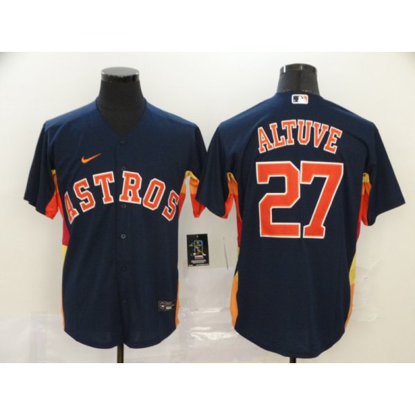 Men's Houston Astros #27 Jose Altuve Navy Blue Stitched MLB Cool Base Nike Jersey