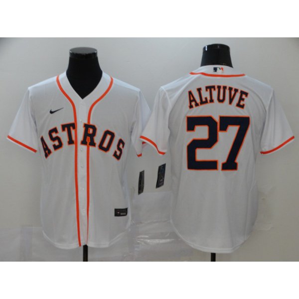 Men's Houston Astros #27 Jose Altuve White Stitched MLB Cool Base Nike Jersey