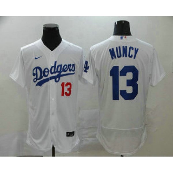 Men's Los Angeles Dodgers #13 Max Muncy White Stitched MLB Flex Base Nike Jersey
