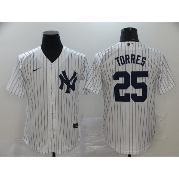 Men's New York Yankees #25 Gleyber Torres White Home Stitched MLB Cool Base Nike Jersey