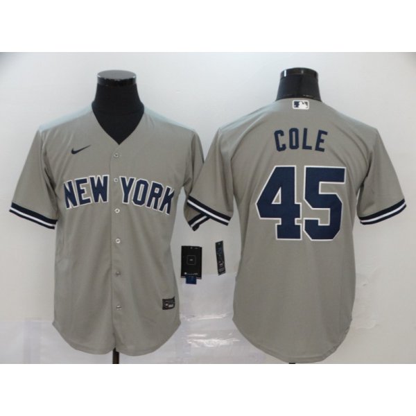 Men's New York Yankees #45 Gerrit Cole Gray Stitched MLB Cool Base Nike Jersey