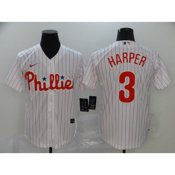 Men's Philadelphia Phillies #3 Bryce Harper White Stitched MLB Cool Base Nike Jersey