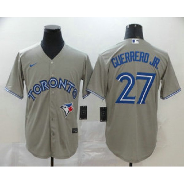 Men's Toronto Blue Jays #27 Vladimir Guerrero Jr. Gray Stitched MLB Cool Base Nike Jersey