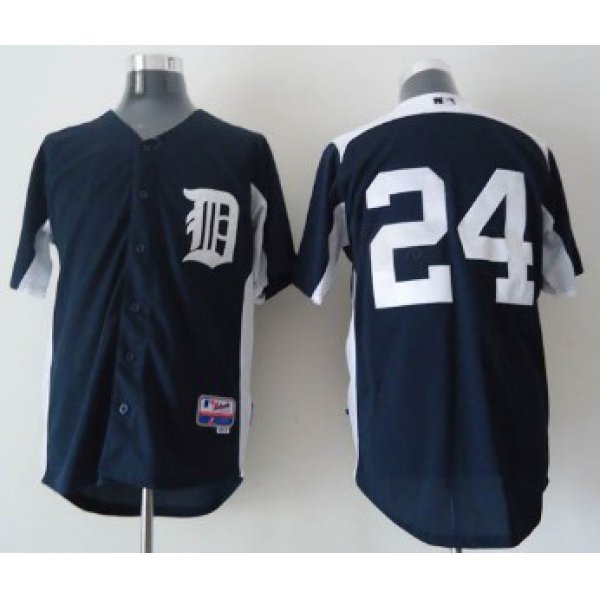 Detroit Tigers #24 Miguel Cabrera Navy Blue BP Jersey