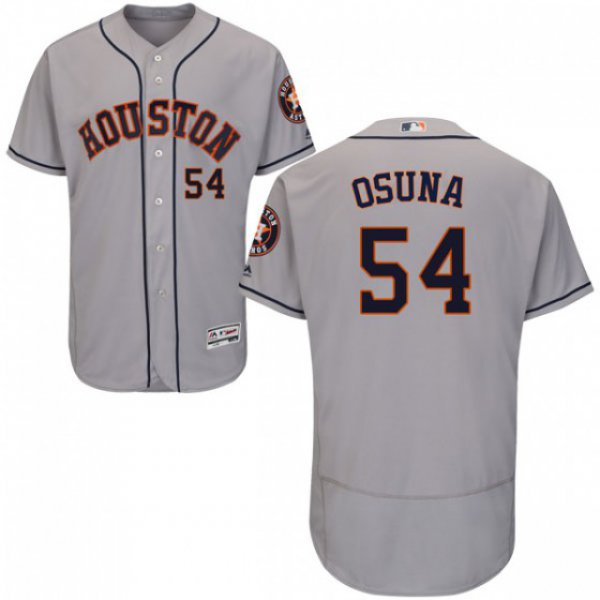 Men's Houston Astros Roberto Osuna Majestic Flex Base Road Collection Gray Jersey
