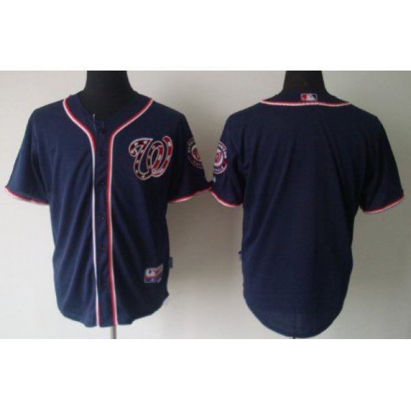 Washington Nationals Blank Navy Blue Jersey