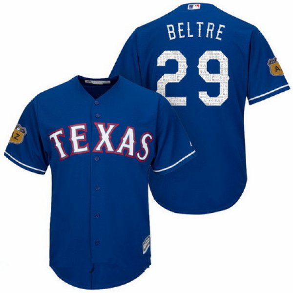 Men's Texas Rangers #29 Adrian Beltre Royal Blue 2017 Spring Training Stitched MLB Majestic Cool Base Jersey