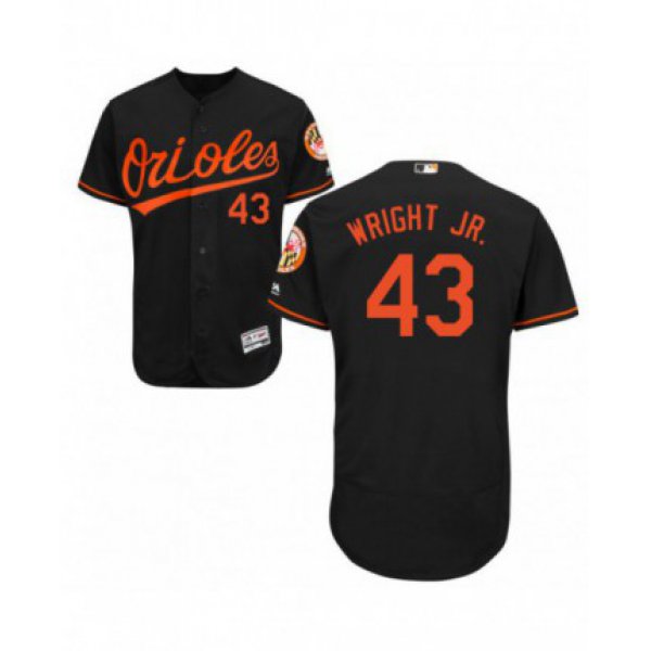 Men's Majestic Baltimore Orioles #43 Mike Wright Jr. Authentic Black Alternate Flex Base Jersey