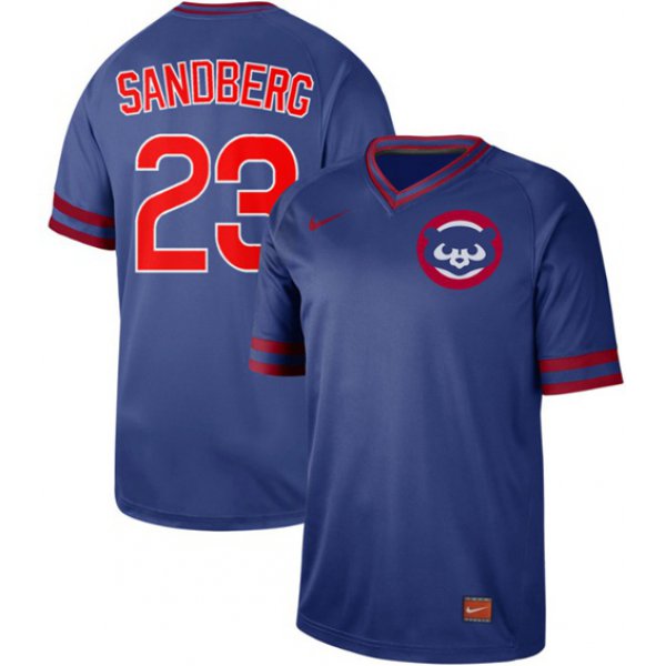 Cubs #23 Ryne Sandberg Royal Authentic Cooperstown Collection Stitched Baseball Jersey