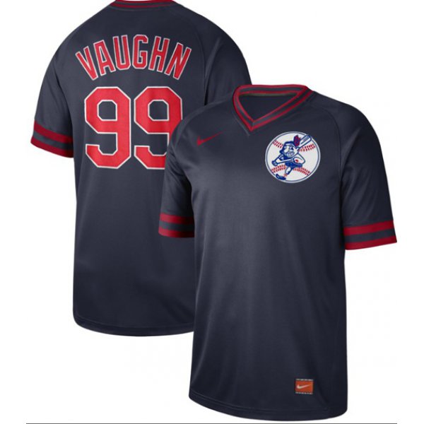 Indians #99 Ricky Vaughn Navy Authentic Cooperstown Collection Stitched Baseball Jersey