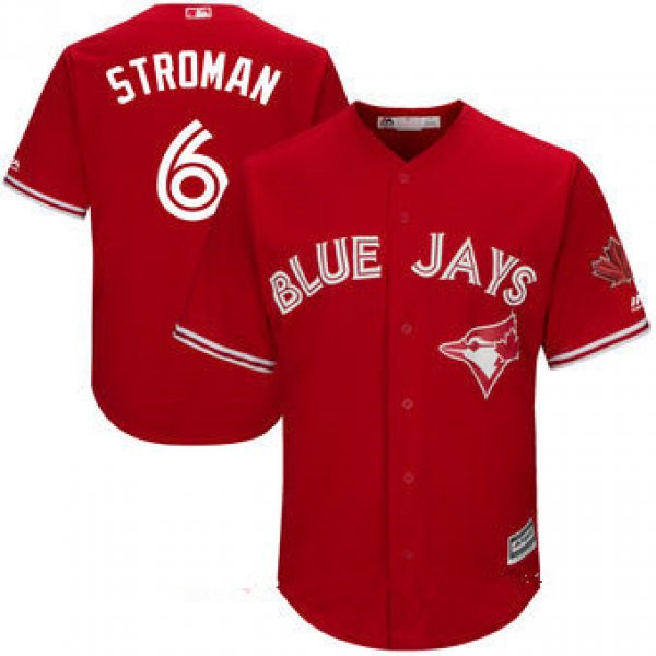 Men's Toronto Blue Jays #6 Marcus Stroman Red Stitched MLB 2017 Majestic Cool Base Jersey