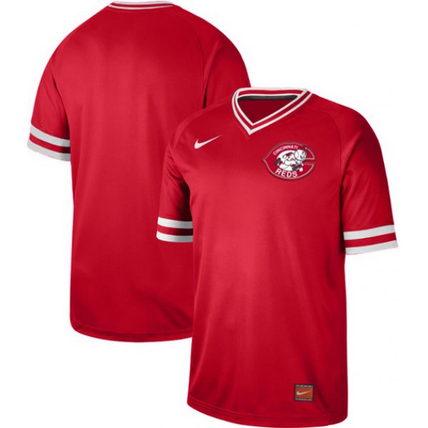 Reds Blank Red Authentic Cooperstown Collection Stitched Baseball Jersey