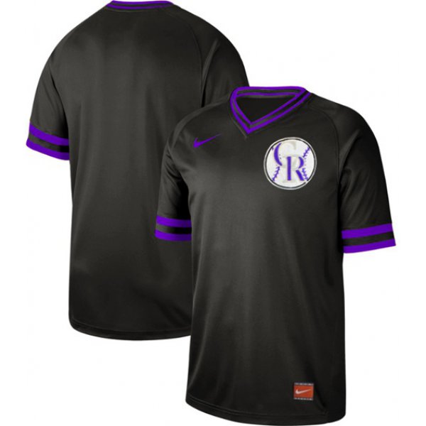 Rockies Blank Black Authentic Cooperstown Collection Stitched Baseball Jersey