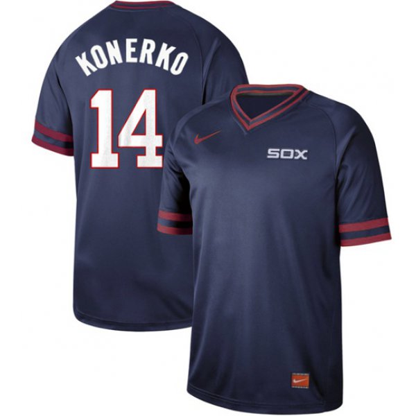 White Sox #14 Paul Konerko Navy Authentic Cooperstown Collection Stitched Baseball Jerseys