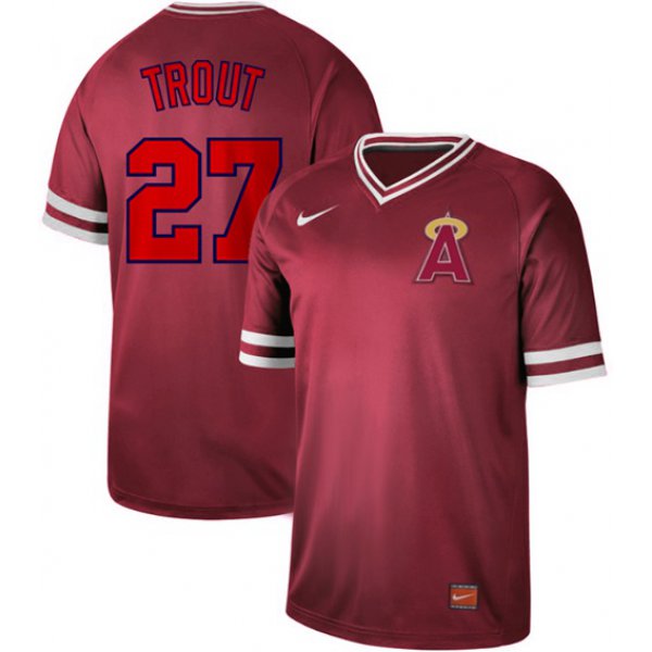 Angels of Anaheim #27 Mike Trout Red Authentic Cooperstown Collection Stitched Baseball Jersey